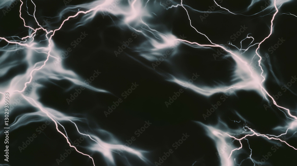 Poster Electric lightning overlay texture with bright white flashes for dynamic design concepts