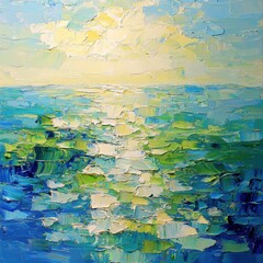 Fototapeta premium A mesmerizing canvas of teal and green, transitioning seamlessly into a gradient, creating an abstract masterpiece that invites contemplation and wonder. 