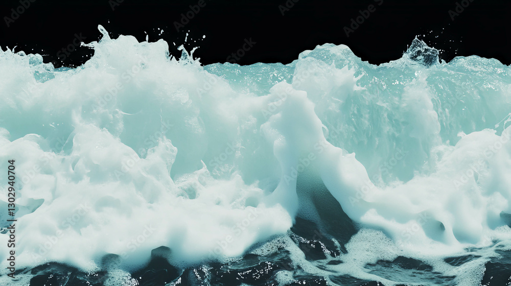 Aufkleber Dynamic ocean waves crashing against rocks for textured surface design