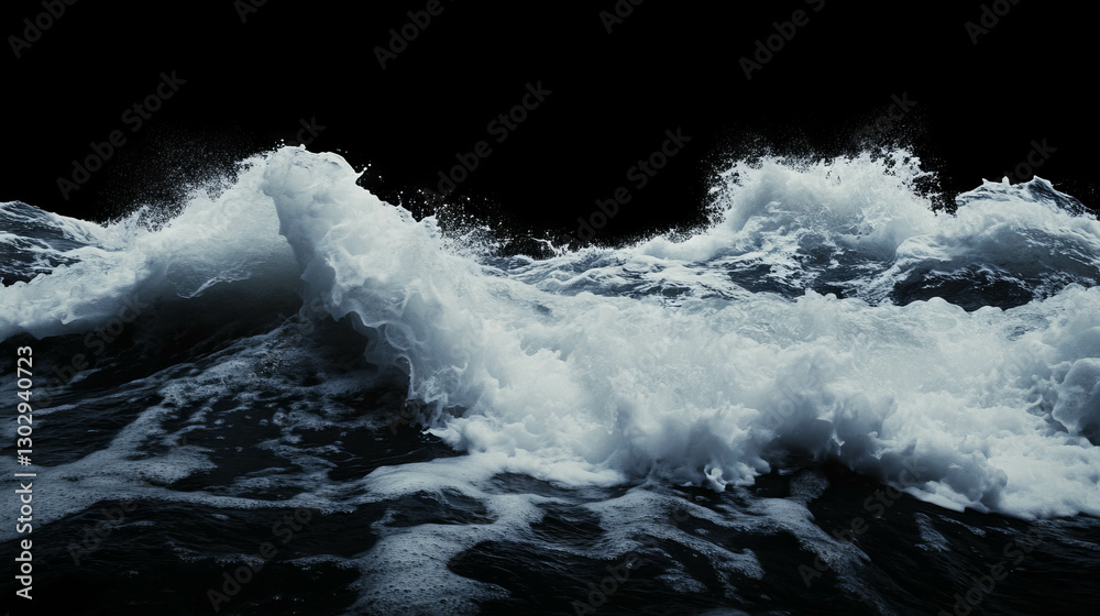 Poster Dynamic ocean wave texture with foam and spray for creative design