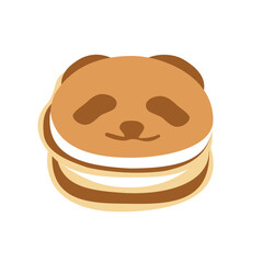 A cute bear pancake on a white background
