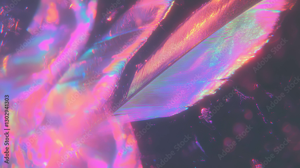 Poster iridescent peacock feather overlay texture for creative design and backgrounds
