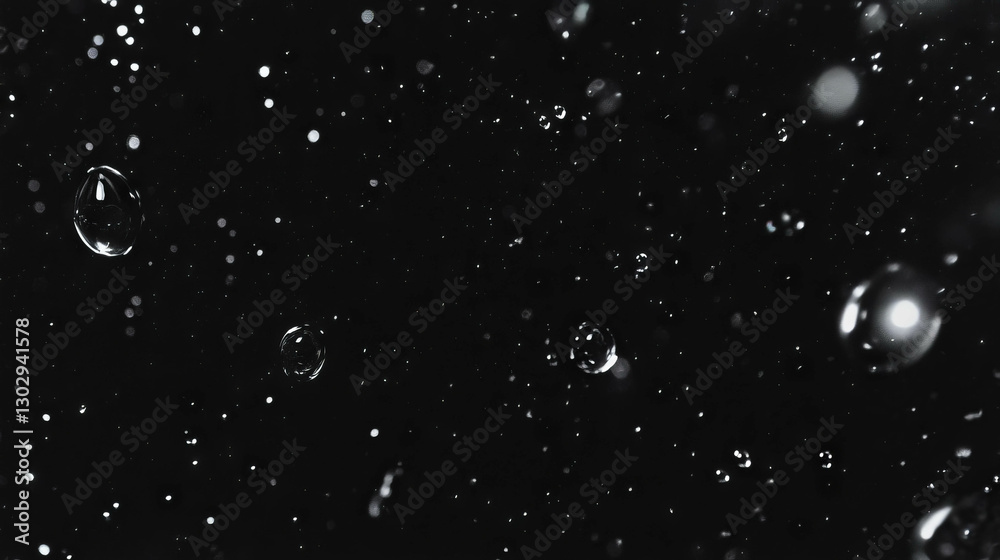 Poster abstract overlay of falling rain drops in dark blue texture for design and backgrounds