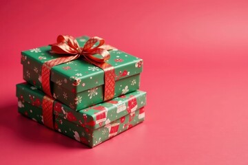 Stack of gift cards with holiday themed wrapping, offers, gift giving, savings