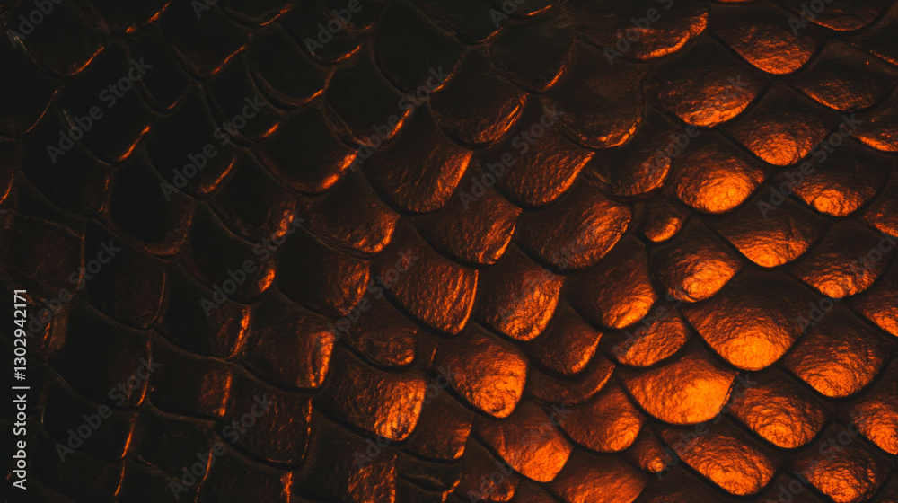 Poster detailed reptile skin texture with scales in warm lighting for design and print