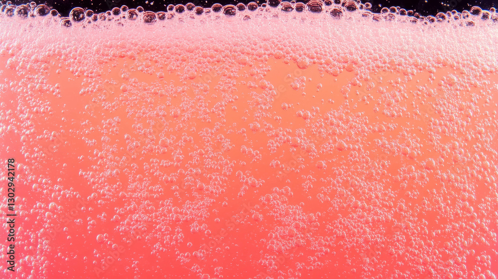 Poster refreshing rhubarb soda texture with bubbles for beverage design