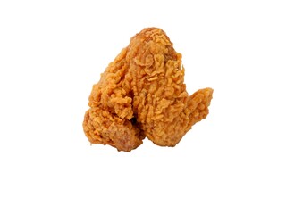 Crispy Fried Chicken Wing Isolated on White Background for Culinary and Food Content