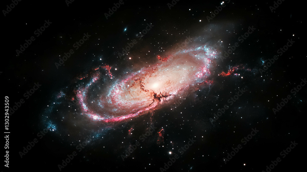 Poster mesmerizing swirling galaxy with stars overlay for celestial themes and design
