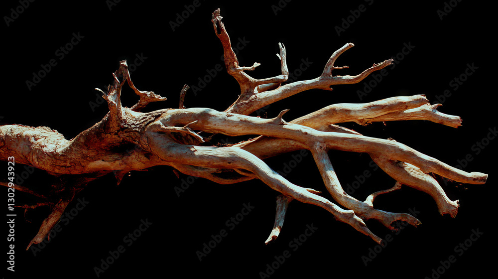 Poster Organic overlay texture of tree roots with intricate tangled shapes for artistic design