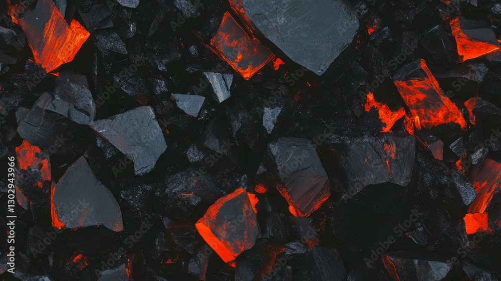 Poster dynamic overlay texture of volcanic ash and glowing lava fragments for creative design