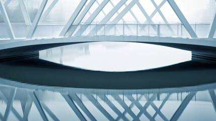 Obraz premium modern-bridge-clean-lines-reflection