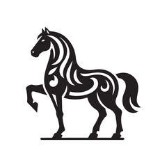 Obraz premium Powerful Black Horse Silhouette Vector Graphic