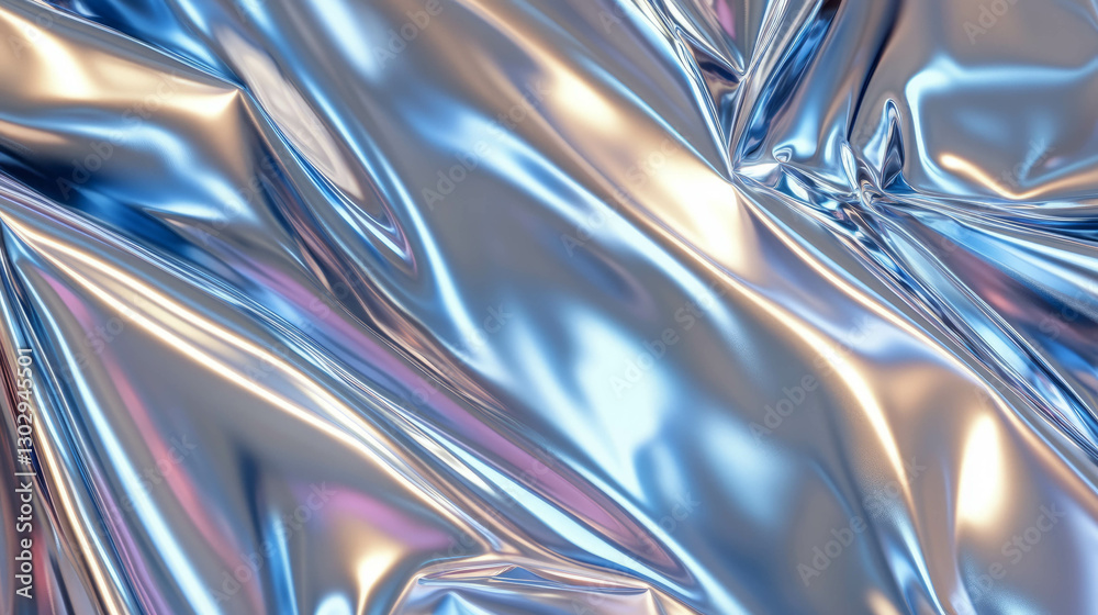 Aufkleber shiny metallic surface with smooth reflections for design and decoration