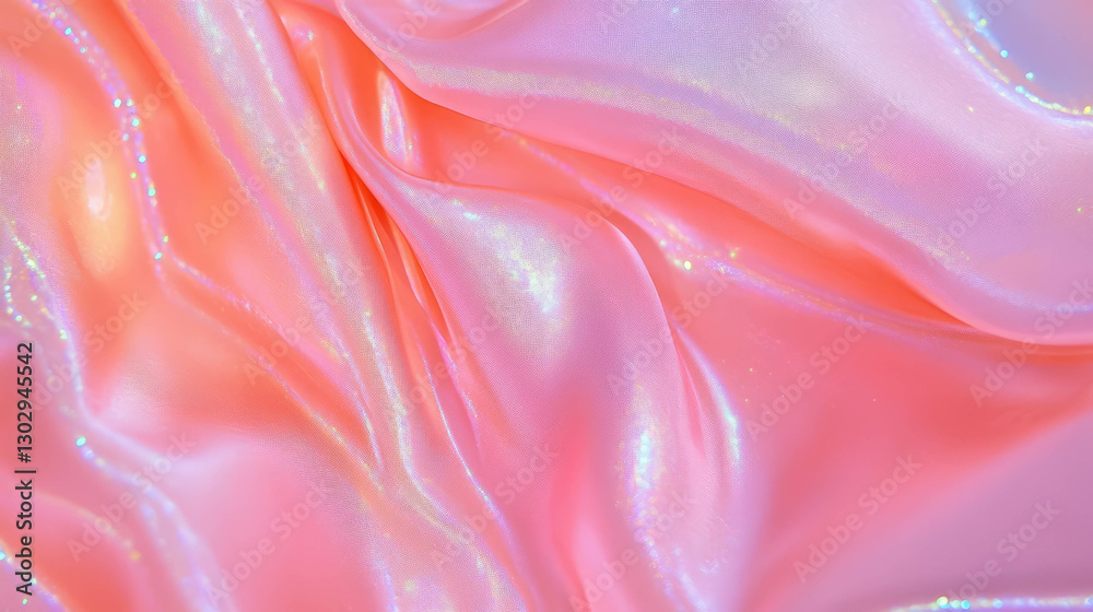Poster luxurious shimmering silk fabric with smooth texture and vibrant colors for elegant design