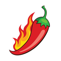 red chili with firing vector image