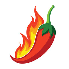 red chili with firing vector image