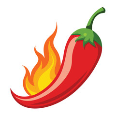 red chili with firing vector image