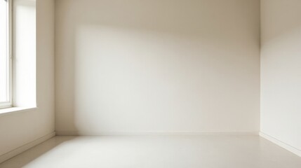 Fototapeta premium Empty Room Corner with Sunlight Streaming Through Window