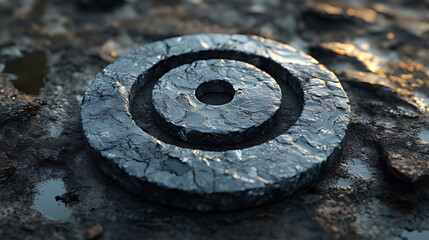 Stone target sunrise desert ground texture