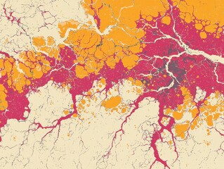 Obraz premium A vibrant canvas of red and yellow hues, with swirling abstract patterns, radiates energy and excitement, perfect for an attention-grabbing banner or poster. 