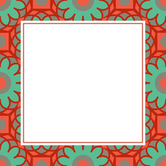 Oriental ornamental mosaic. Arabic design for page decoration. Vector frame of asian mosaic border