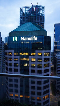 Singapore - January 21, 2025: Manulife Tower, home to Manulife prominent landmark in Singapore