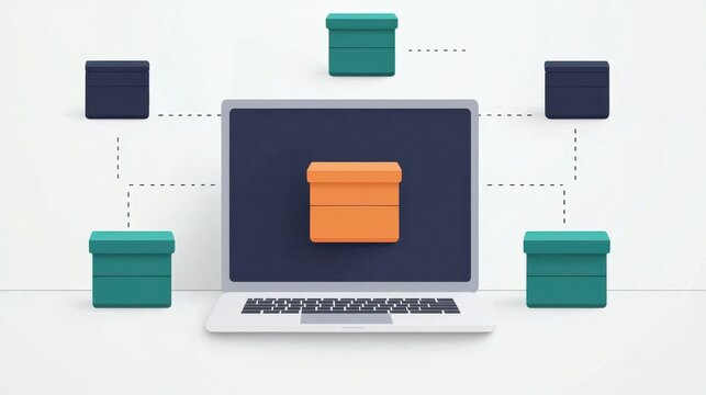 Grid Computing concept. Educational Infographic on Grid Computing Step by Step Visualization
