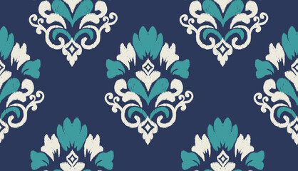 Fototapeta premium geometric ethnic vintage texture vector art design. textile fashion pattern line ikat seamless pattern and batik fabric texture asian background wallpaper geometry indian. Ethnic abstract ikat art .