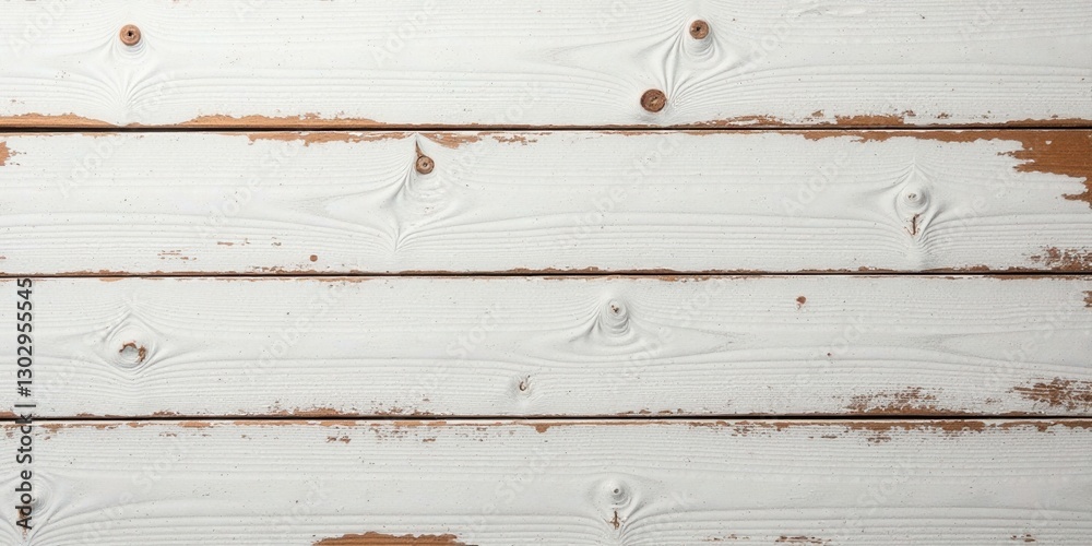 Aufkleber rustic whitewashed wooden planks background texture with distressed paint