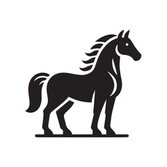 Fototapeta premium Powerful Black Horse Silhouette Vector Graphic