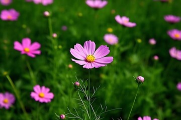 Fototapeta premium Beautiful Blumen Wiese Meadow – Colorful Wildflower Background Spring Floral Field – Vibrant Blumen Wiese Nature Landscape
