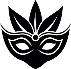 Carnival mask icon vector silhouette vector illustration Very simple Carnival mask logo on a transparent background