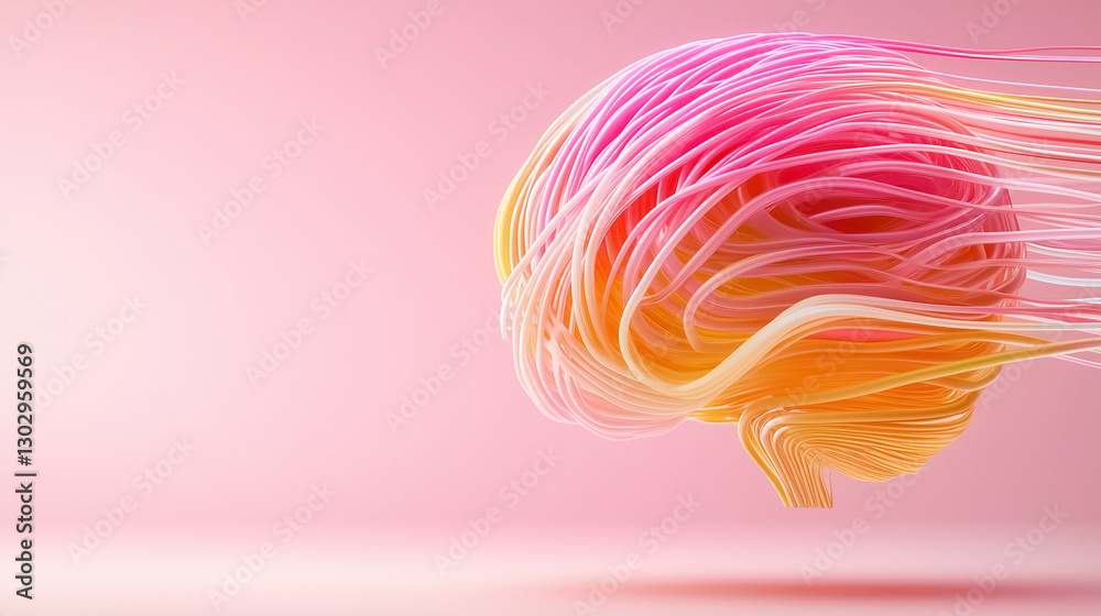 Poster an intricate abstract representation highlights an ai network that resembles a brain, pulsating with