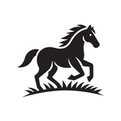 Obraz premium Powerful Black Horse Silhouette Vector Graphic