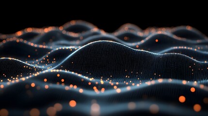 Abstract data waves, digital landscape