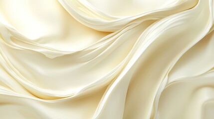 Fototapeta premium Smooth Cream with Glossy Finish on White Background