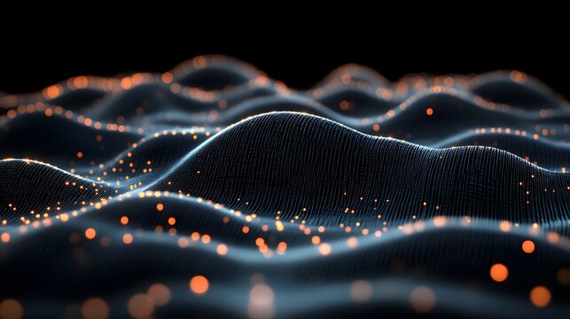 Abstract data waves, digital landscape - Powered by Adobe
