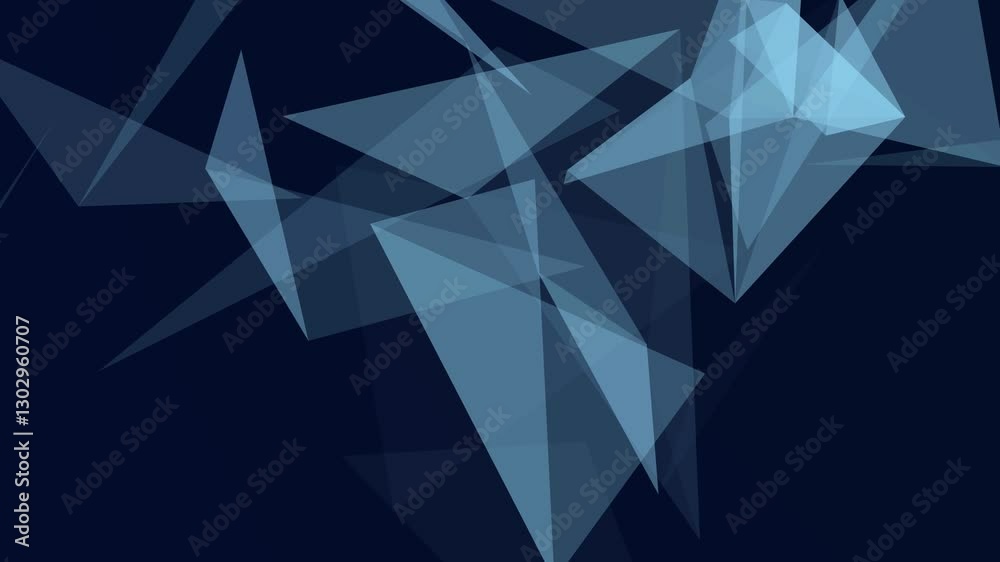 Poster Abstract geometric background. Chaotic movement of polygonal shapes. Seamless loop. 4K
