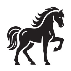 Fototapeta premium Powerful Black Horse Silhouette Vector Graphic