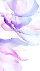 Fototapeta premium Soft pastel petals dance in gentle movement on a white background