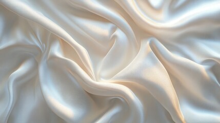 Fototapeta premium Close-up of realistic fabric with swirls and folds, soft texture, natural lighting, elegant and detailed background