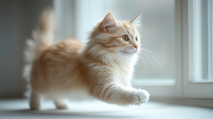 whole-body-lens,a cat playing,Kurilian Bobtail Longhair,white and no background --ar 16:9 --stylize 500 --v 6.1 Job ID: 8c1f6cf7-a1c6-4117-8344-c2b9b25b8508