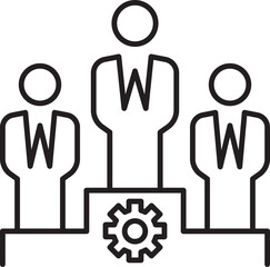 Business teamwork illustration line icon