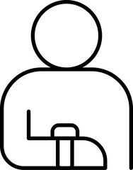Abstract figure of a person sitting. line icon