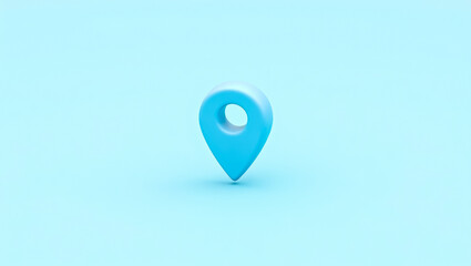 simple 3d light blue location marker