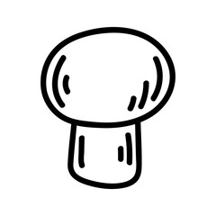 Doodle illustration of small champignon. Hand drawn edible mushrooms for healthy menu