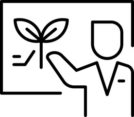 Presentation of growth data with plant illustra... line icon