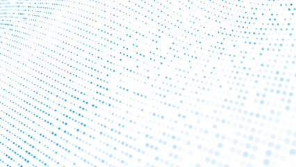 Blue abstract background. Random particle texture. Wave. Its chaotic, mosaic-like ornament with a linear dot pattern for banners, posters, website design, social media frames.