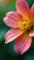 Naklejka premium Macro shot of soybean flowers with tiny water droplets on petals, macro, petals