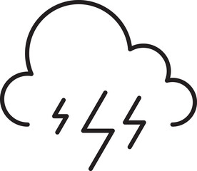 Cloud with lightning icon illustration line icon